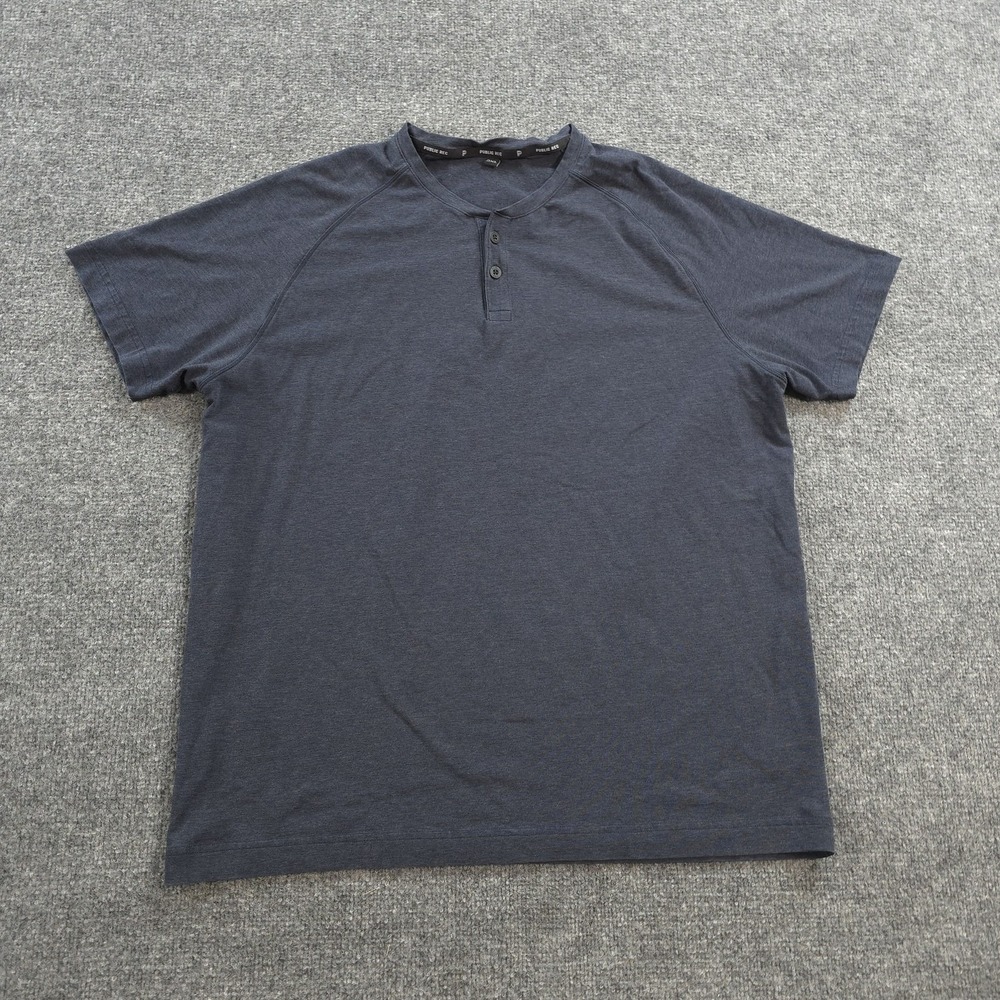 Public Rec Shirt Mens 2XL Gray Go To Henley Pima Stretch Tee Casual Preppy